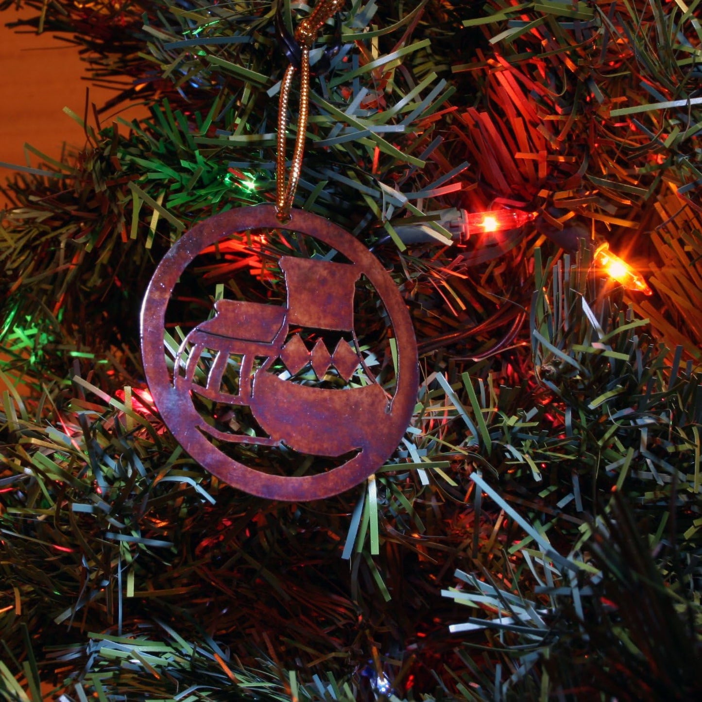 Artisan Rustic Southwest Ornament by Chevelon Goods - Hand Finished 3" Steel, Copper Patina, Christmas or Any Gift Occassion, Set of 4