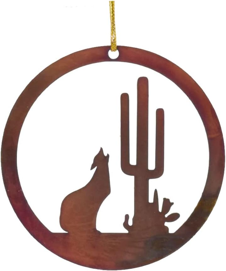 Artisan Rustic Southwest Ornament by Chevelon Goods - Hand Finished 3" Steel, Copper Patina, Christmas or Any Gift Occassion, Set of 4