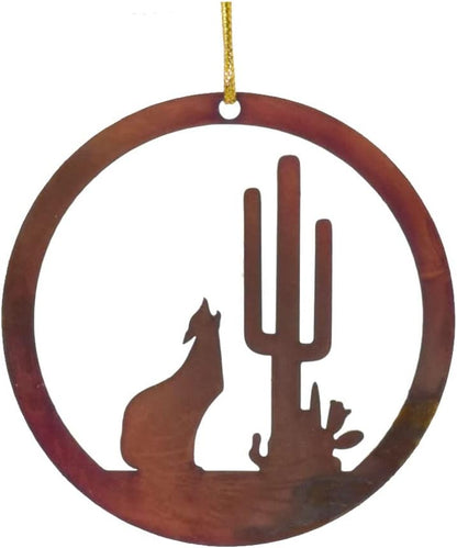 Artisan Rustic Southwest Ornament by Chevelon Goods - Hand Finished 3" Steel, Copper Patina, Christmas or Any Gift Occassion, Set of 4