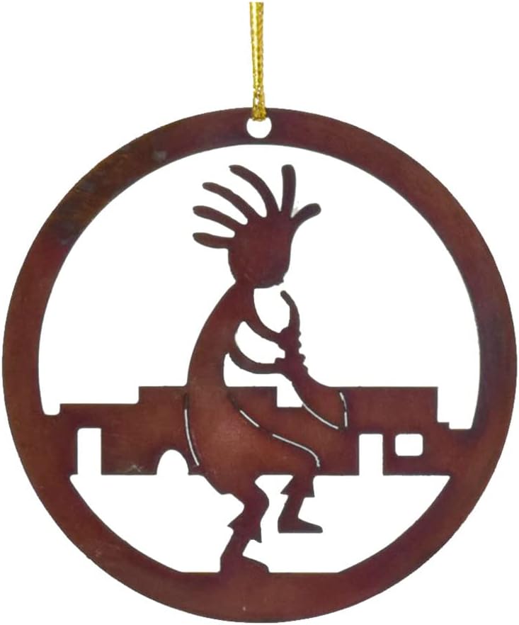 Artisan Rustic Southwest Ornament by Chevelon Goods - Hand Finished 3" Steel, Copper Patina, Christmas or Any Gift Occassion, Set of 4