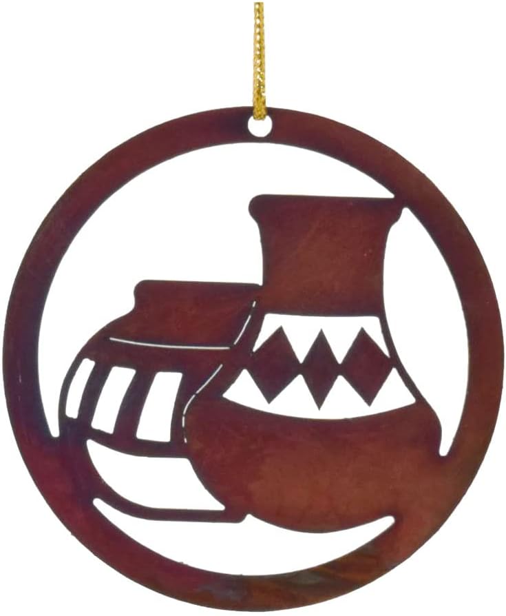 Artisan Rustic Southwest Ornament by Chevelon Goods - Hand Finished 3" Steel, Copper Patina, Christmas or Any Gift Occassion, Set of 4